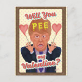 Funny Donald Trump Valentijnsdag Pee Tape Joke Feestdagenkaart (Voorkant)