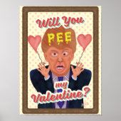 Funny Donald Trump Valentijnsdag Pee Tape Joke Poster (Voorkant)