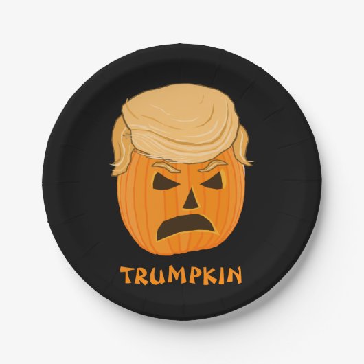 Funny Donald Trumpkin Pumpkin Jack-o-lantern Papieren Bordje (Voorkant)