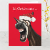 Funny Donkey Christmas Kaart (Gele Bloem)