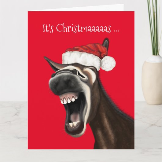 Funny Donkey Christmas Kaart (Voorkant)