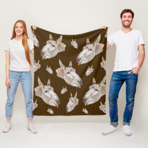 Funny Donkey die een wortel eet, Fleece Deken