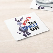Funny Donkey, die je Donkey-Baby is Kartonnen Onderzetters (Schuin)