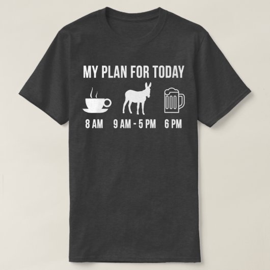 Funny Donkey Farmer mijn plan voor vandaag T-shirt (Design voorkant)