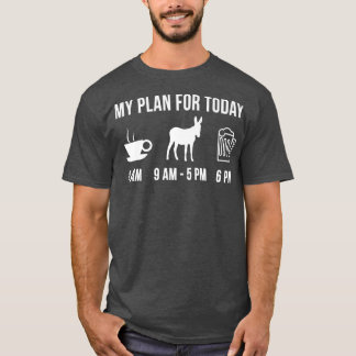Funny Donkey Farmer mijn plan voor vandaag T-shirt