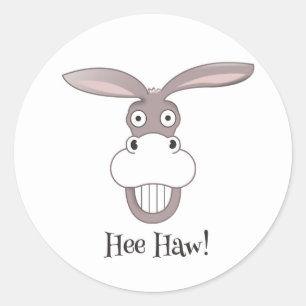 Funny Donkey Gezicht Cartoon Sticker
