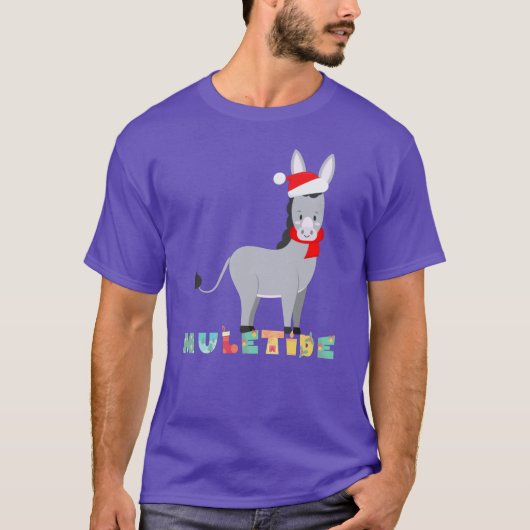 Funny Donkey Muletide Kerstmis T-shirt (Voorkant)