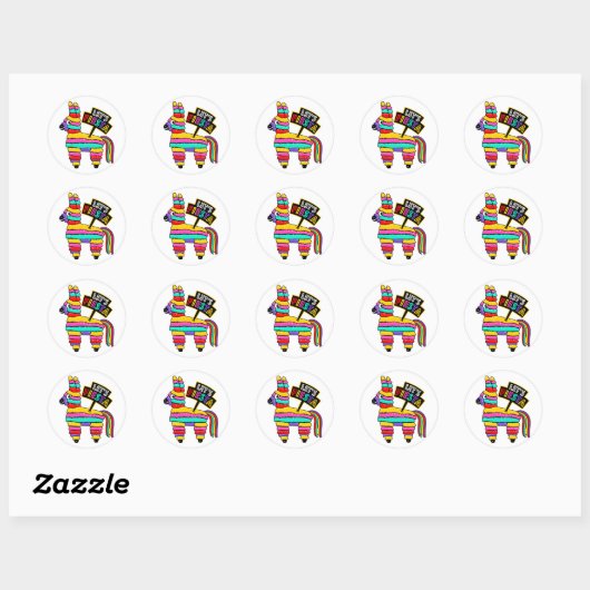 Funny donkey piñata stickers (Vel)