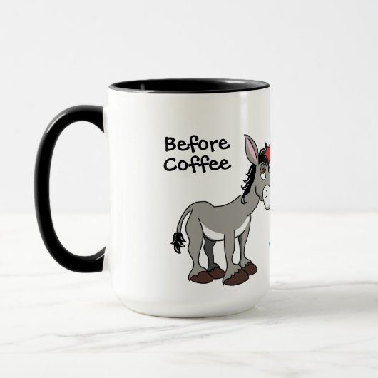 Funny Donkey Unicorn gepersonaliseerd Mok (Links)