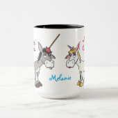 Funny Donkey Unicorn gepersonaliseerd Mok (Midden)