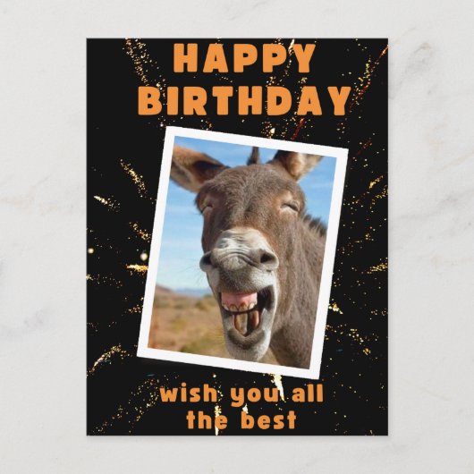 Funny Donkey-verjaardag Briefkaart (Voorkant)