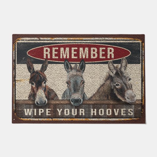 Funny Donkey Yo Family Doormat, Donkey Lover Mat (Voorkant)