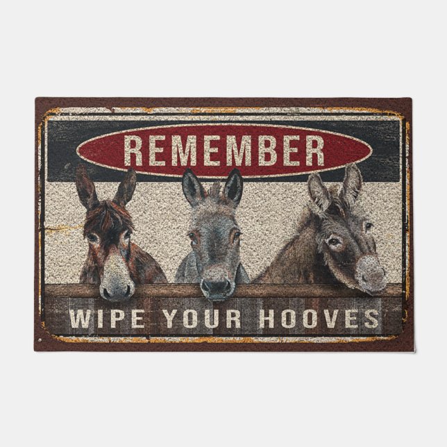 Funny Donkey Yo Family Doormat, Donkey Lover Mat (Voorkant)