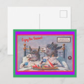 Funny Donkeys Breakfast in Bed Season's Greetings Briefkaart (Voorkant / Achterkant)