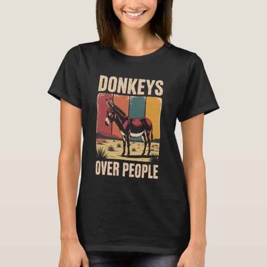 Funny Donkeys Over People Donkey T-shirt (Voorkant)