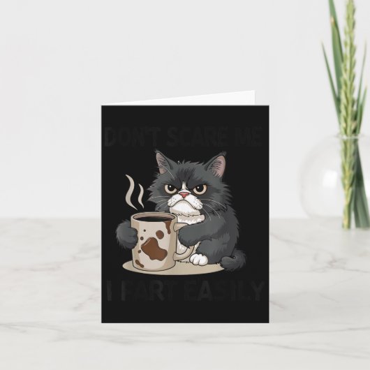 Funny Don't E Me I Fart Easily Black Cat Coffee Fa Kaart (Voorkant)