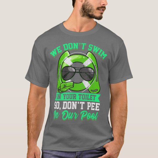 Funny Dont Pee in de pool T-shirt (Voorkant)