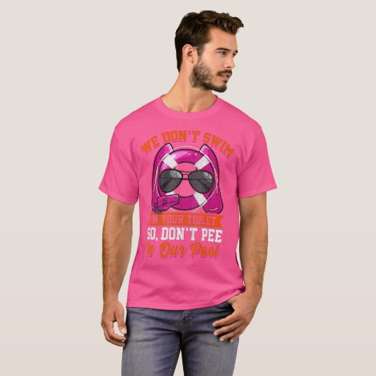 Funny Dont Pee in de pool T-shirt (Voorkant volledig)
