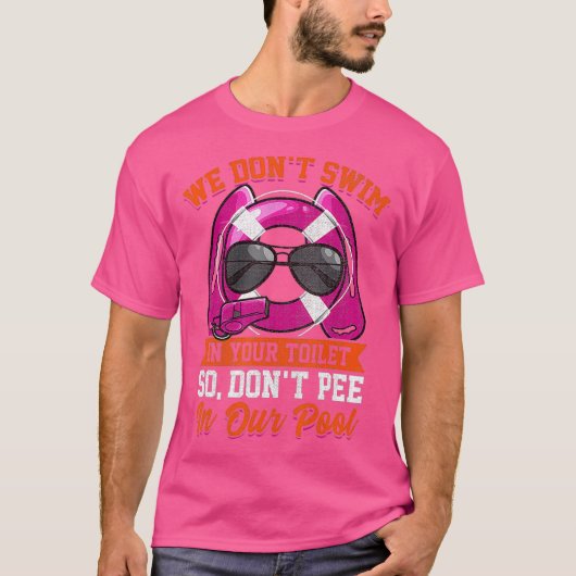 Funny Dont Pee in de pool T-shirt (Voorkant)
