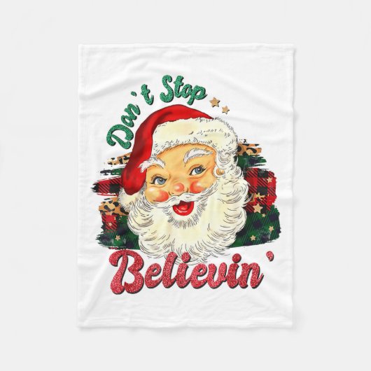 Funny Don't Stop Believing Santa Claus Matching Xm Fleece Deken (Voorkant)