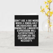 Funny Don't Use A Big Word Writer &amp; Translator Kaart (Gele Bloem)