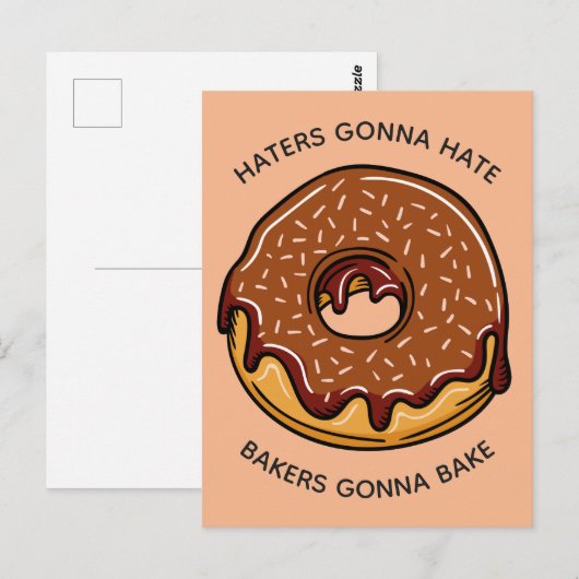 Funny Donut aangepaste tekst en kleuren briefkaart (Voorkant / Achterkant)
