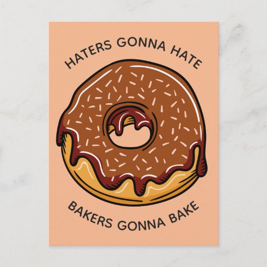 Funny Donut aangepaste tekst en kleuren briefkaart (Voorkant)