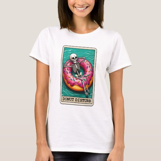 Funny Donut Disturb Skeleton Tarot T-shirt (Voorkant)