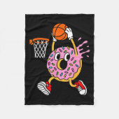 Funny Donut Dunking Basketball Doughnut Food Champ Fleece Deken (Voorkant)