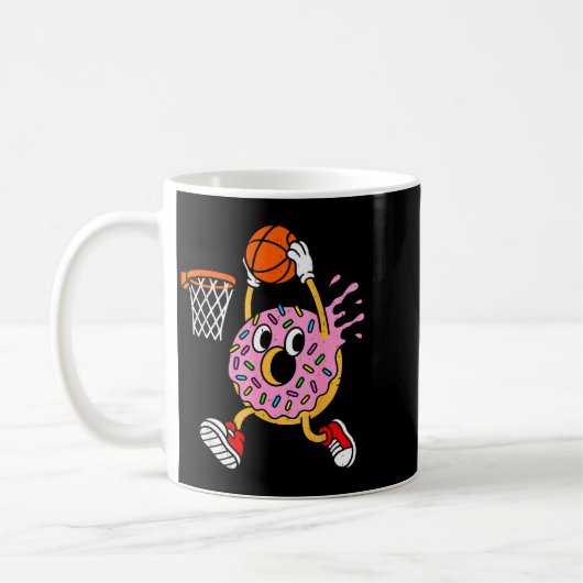 Funny Donut Dunking Basketball Doughnut Food Champ Koffiemok (Links)