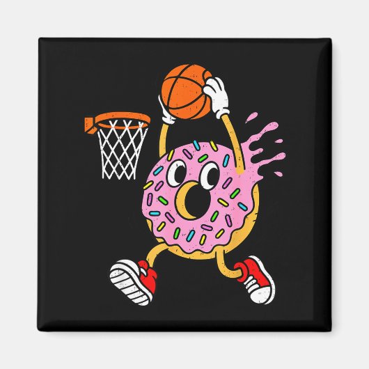 Funny Donut Dunking Basketball Doughnut Food Champ Magneet (Voorkant)