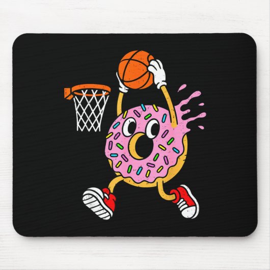 Funny Donut Dunking Basketball Doughnut Food Champ Muismat (Voorkant)
