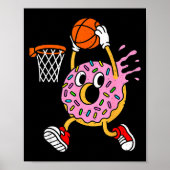 Funny Donut Dunking Basketball Doughnut Food Champ Poster (Voorkant)