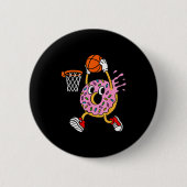 Funny Donut Dunking Basketball Doughnut Food Champ Ronde Button 5,7 Cm (Voorkant)