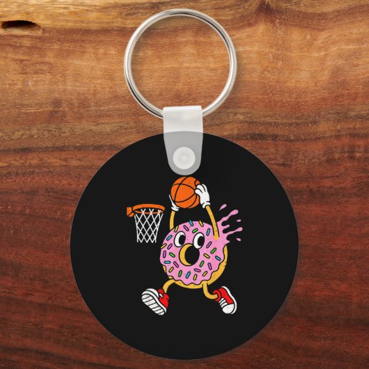 Funny Donut Dunking Basketball Doughnut Food Champ Sleutelhanger (Voorkant)