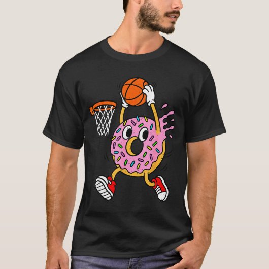 Funny Donut Dunking Basketball Doughnut Food Champ T-shirt (Voorkant)