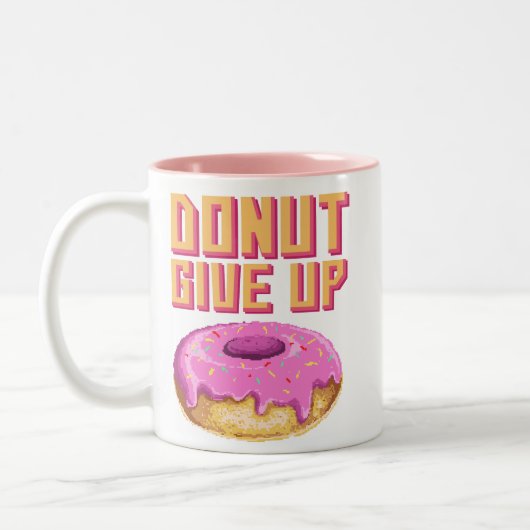 Funny Donut geeft op Tweekleurige Koffiemok (Links)