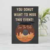 Funny Donut Graduation Party Event Save the Date Kaart (Staand voorkant)