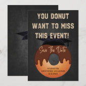 Funny Donut Graduation Party Event Save the Date Kaart (Voorkant / Achterkant)