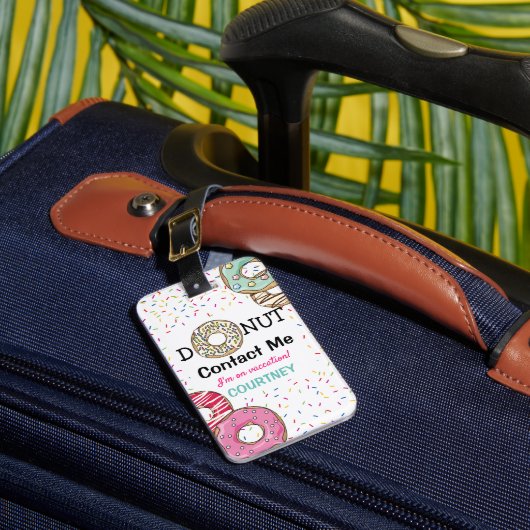 Funny Donut Lover Pastel Travel Bagagelabel (Voorkant Insitu 1)
