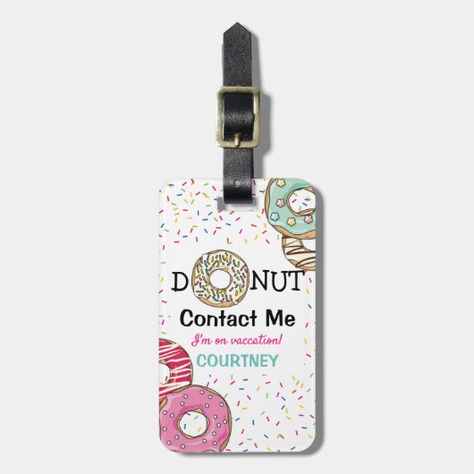 Funny Donut Lover Pastel Travel Bagagelabel (Voorkant verticaal)