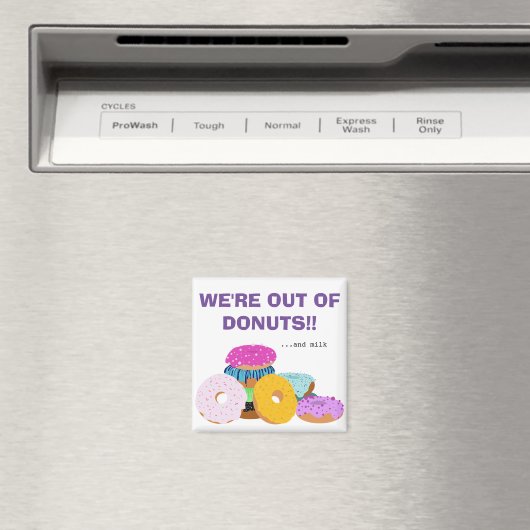 Funny Donut Lovers en Milk Reminder Magneet (Insitu (Vaatwasser))