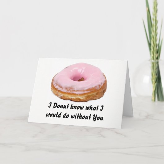 Funny Donut Pink Valentine's Day Feestdagen Kaart (Voorkant)