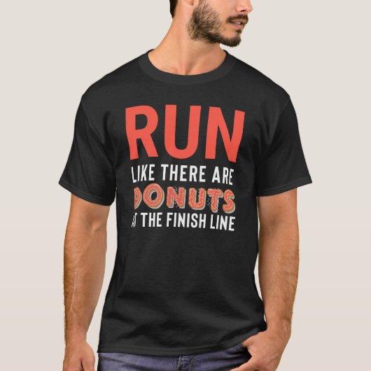 Funny Donut running Fitness Gift T-shirt (Voorkant)