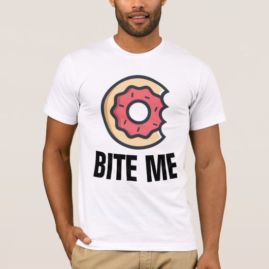 Funny Donut T-shirts, BITE ME T-shirt (Voorkant)