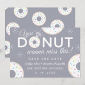 Funny Donut Thleed Wedding Save the Dates Date (Voorkant / Achterkant)