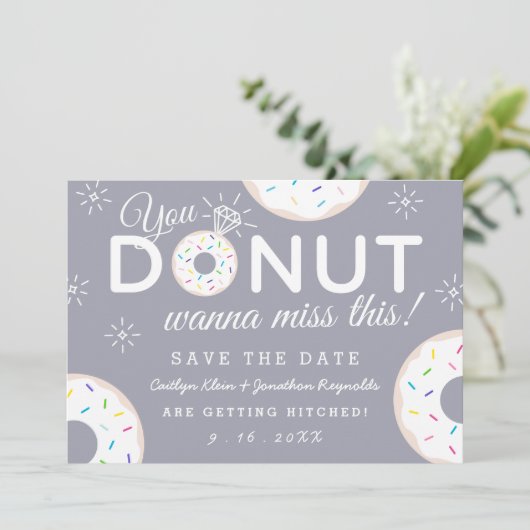 Funny Donut Thleed Wedding Save the Dates Save The Date (Staand voorkant)