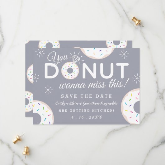 Funny Donut Thleed Wedding Save the Dates Save The Date (Voorkant / Achterkant in situ)