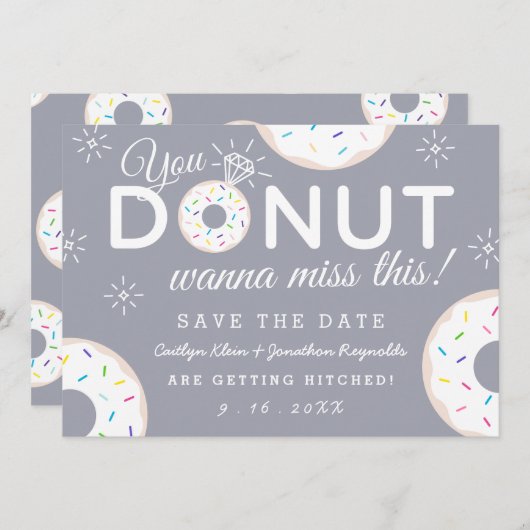 Funny Donut Thleed Wedding Save the Dates Save The Date (Voorkant / Achterkant)