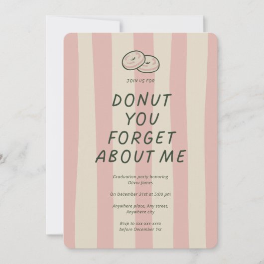 Funny, Donut you forget about me graduation party  Kaart (Voorkant)